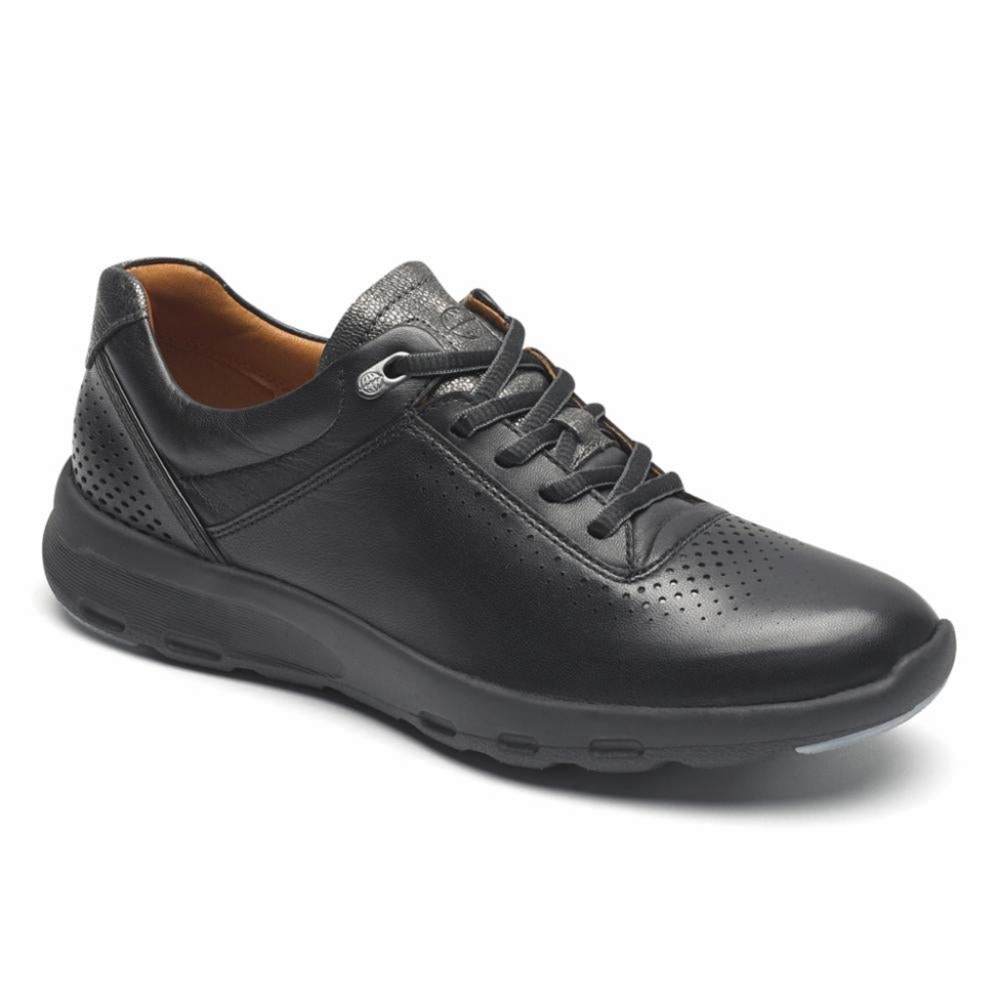 ROCKPORT Ural Let's Walk Black Leather Walking Shoe Women's 8 Like New
